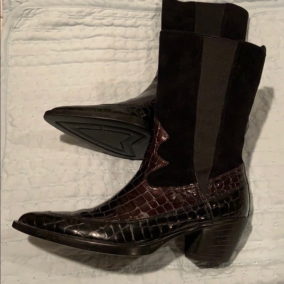 Van Eli Black/Brown Patent Leather/Suede,  Size 9N - Picture 2 of 7